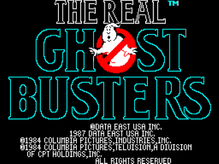Ghostbusters title screen for ZX Spectrum